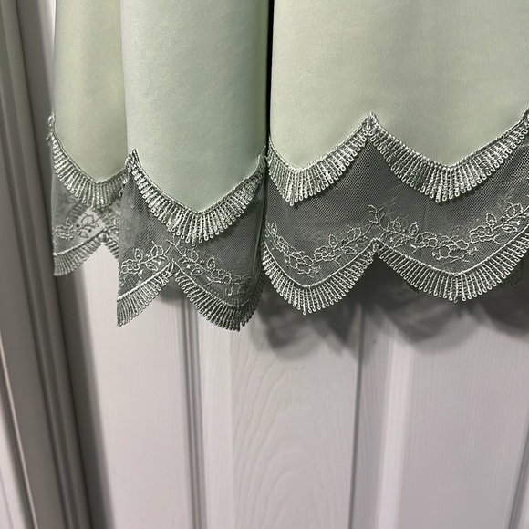 Mint Green Fit and Flare Scuba Dress - Picture 2 of 5